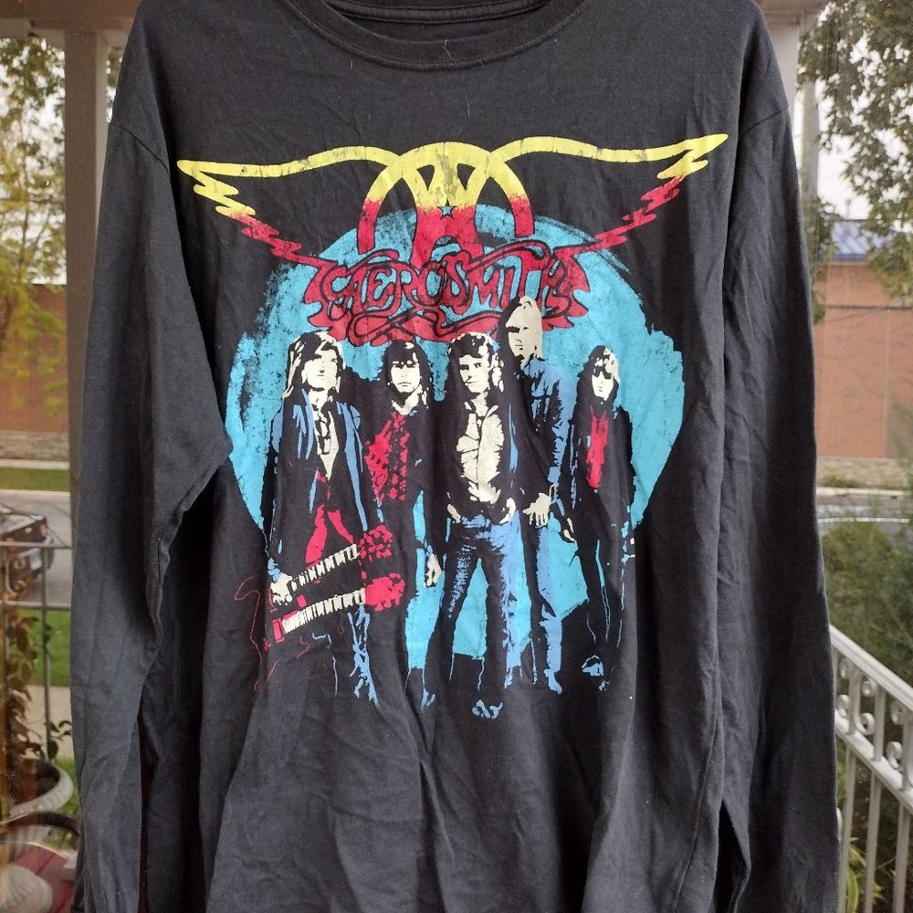 Aerosmith 2017 Black Longsleeve Concert Tshirt Rocks Tour Men’s Large